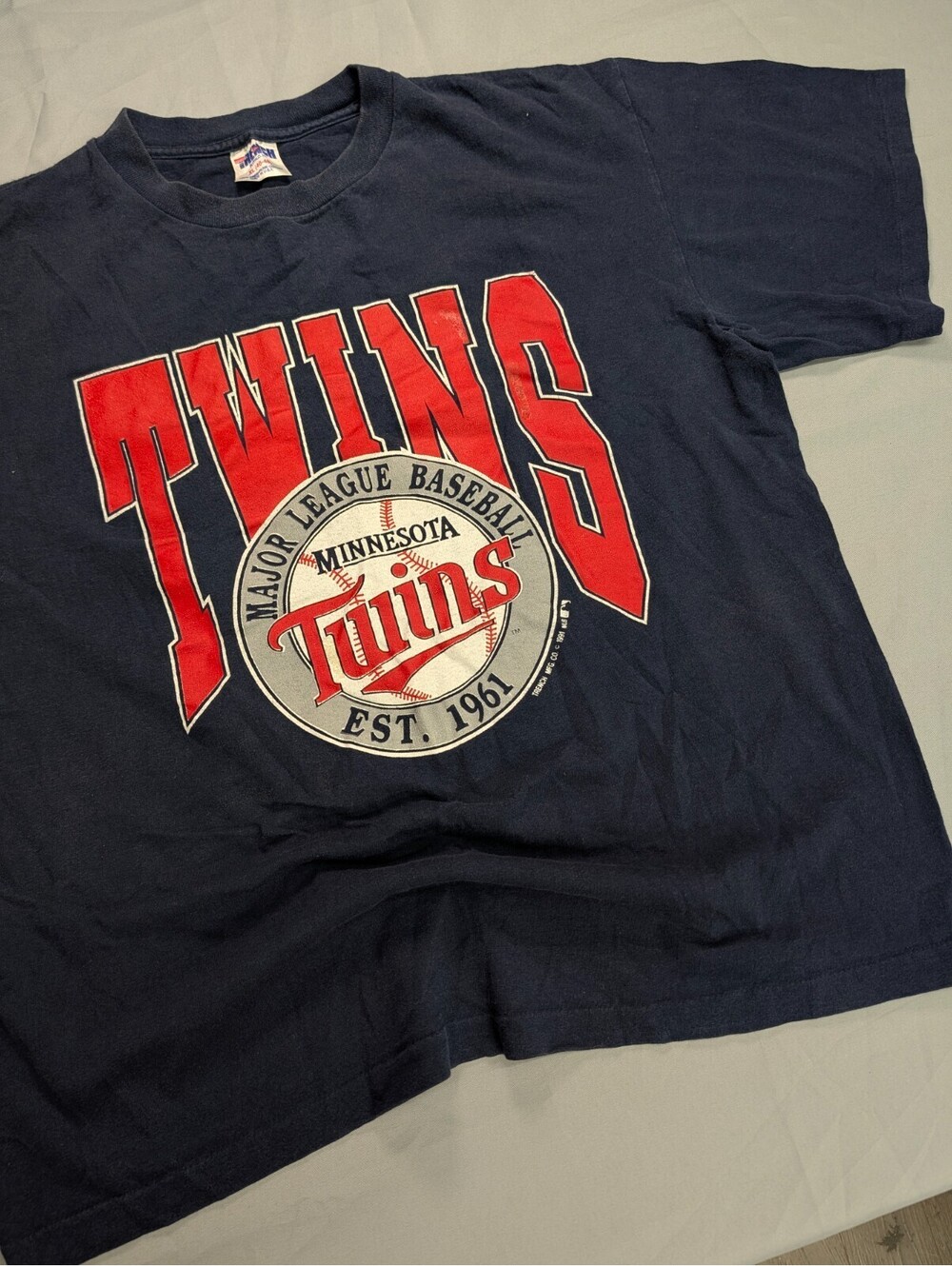 Minnesota Twins Trench MLB T-Shirt Vintage 1991 USA Blue XL